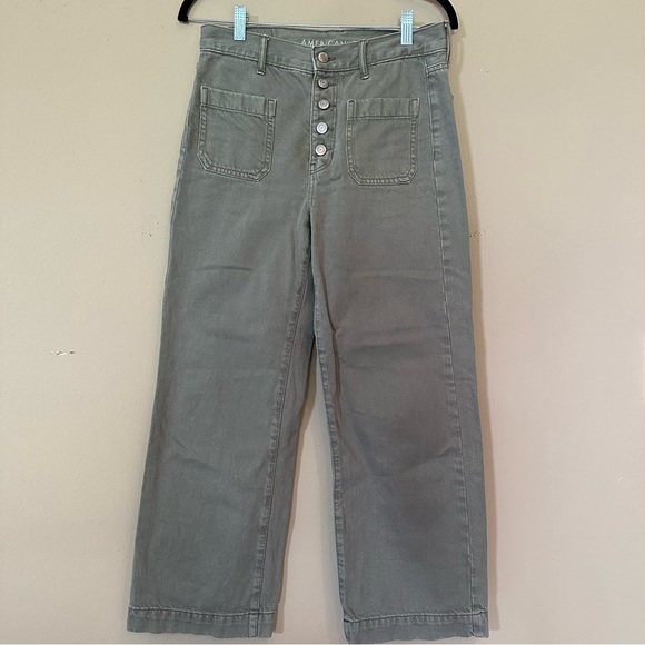 American Eagle Wide Leg Crop Jeans - Picture 2 of 8